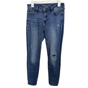 Old Navy Mid Rise Rockstar Jeans Size 10 Whiskering Distressed Stretch